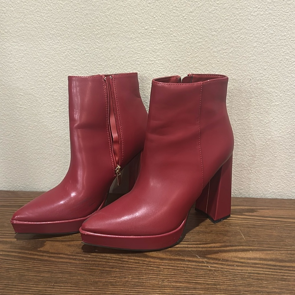 Red booties. Journee Collection. 8.5. Worn.